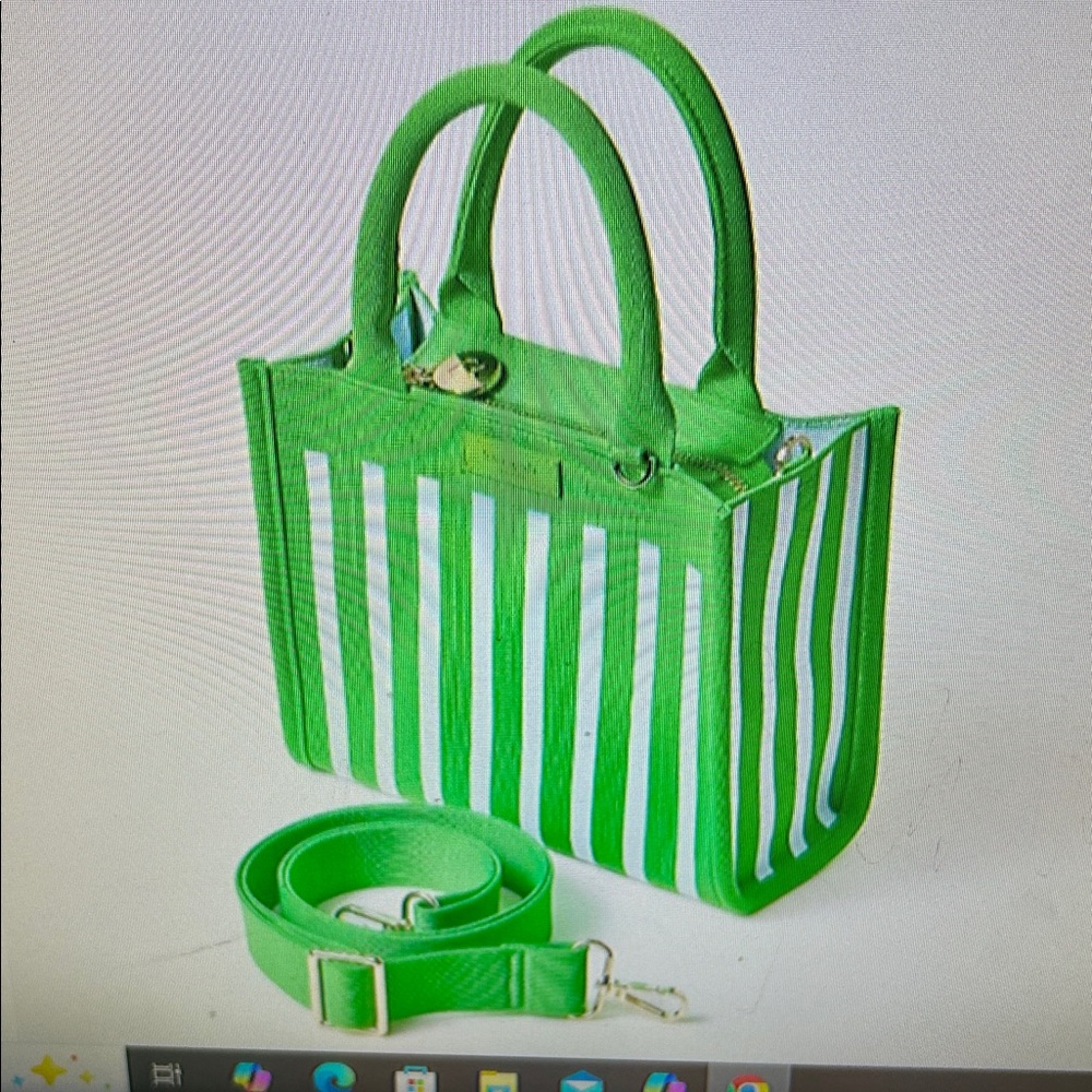 Kate Spade  and target Vibrant Green and White Tote nwt